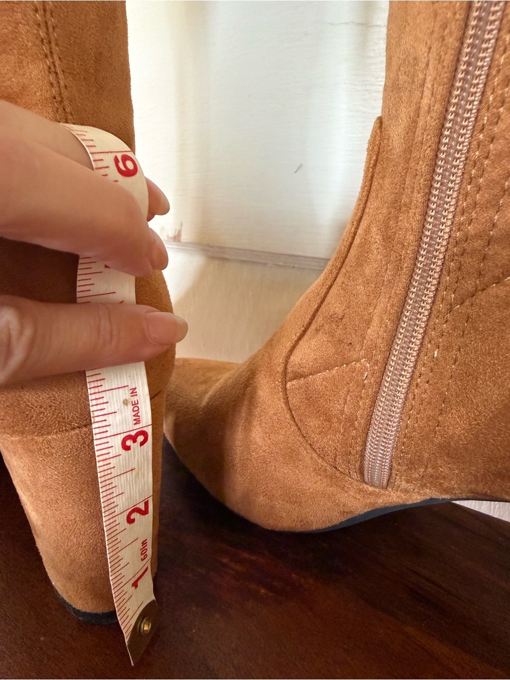 Tan “suede” over the knee boots - Picture 6 of 11